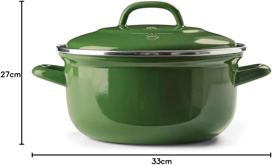 BK Indigo Holländisches Erbe Runde Deutsche Emaillierte Kasserolle mit Deckel mit PFAS-Freier Kerami