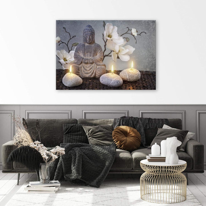 Feeby Bilder Buddha Zen-Kultur 80x60 cm Wohnzimmer Schlafzimmer Büro Flur Küche Wandbilder Modern Bi