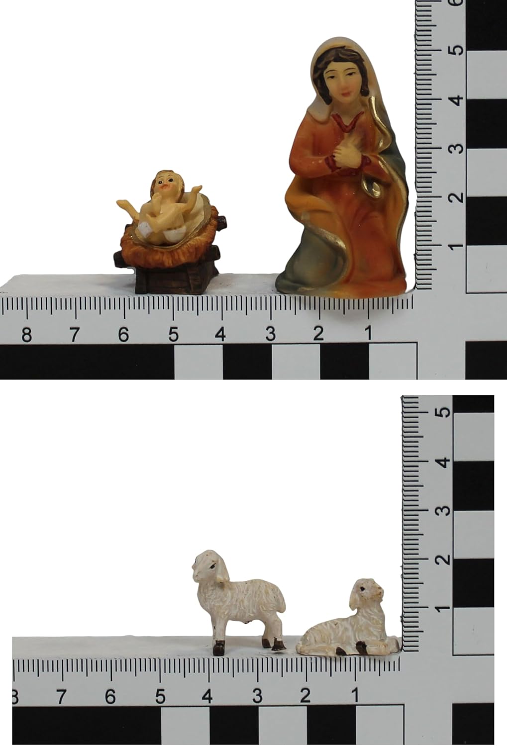ZICOM Krippenfigur Miniaturfiguren Krippenset 12-teilig Höhe 8cm handbemalt Polyresin