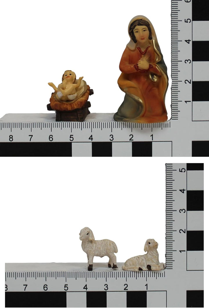 ZICOM Krippenfigur Miniaturfiguren Krippenset 12-teilig Höhe 8cm handbemalt Polyresin