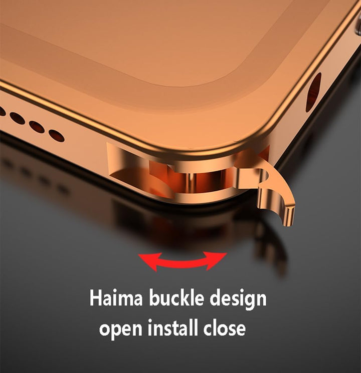 Schutzhülle für iPhone 17 Pro, Rahmen aus Luftfahrt-Aluminiumlegierung, stossfest, rückenfrei, keine