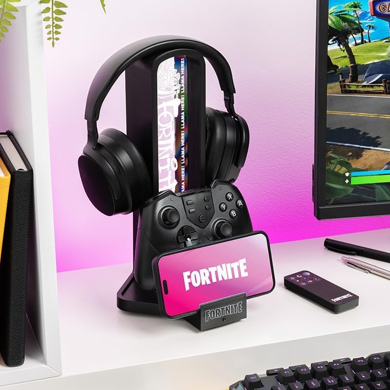 Paladone Fortnite 3-in-1 Kopfhörerständer und Technik-Ladestation mit Konsolen-Controller-Halterung