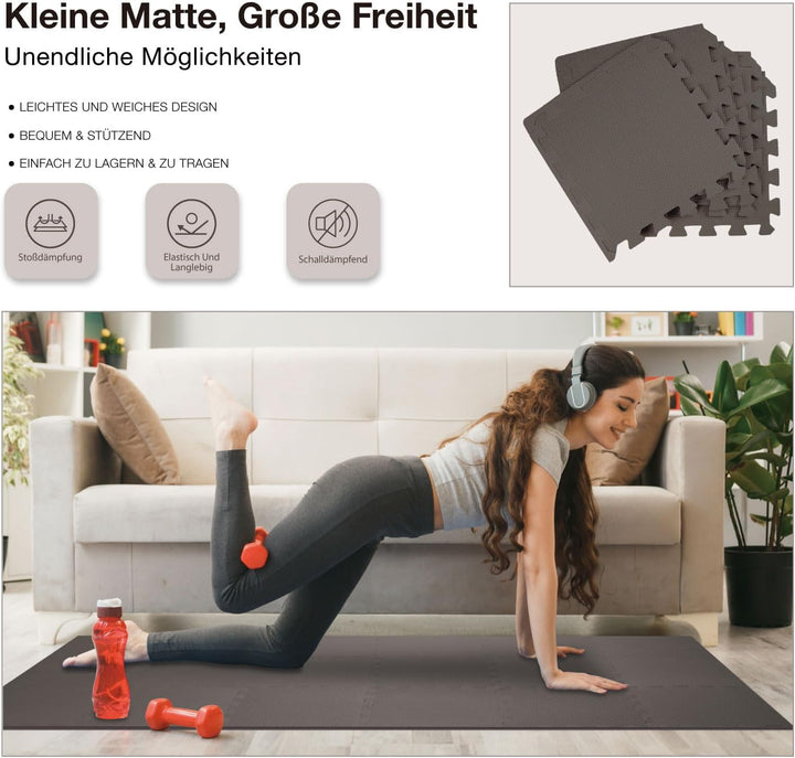 AIRHOP Bodenschutzmatte Fitness Matte Extra Dicke Bodenmatten, rutschfeste Schutzmatten Fitnessraum,