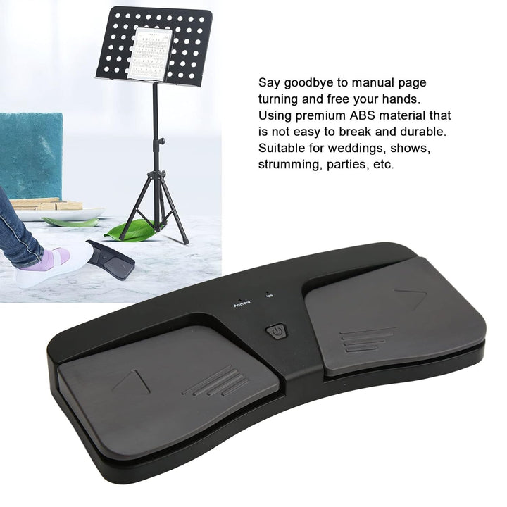 Page Turner Pedal für Tablets, Kabelloses Fusspedal Musik Page Turner für IOS, für Android, Batterie