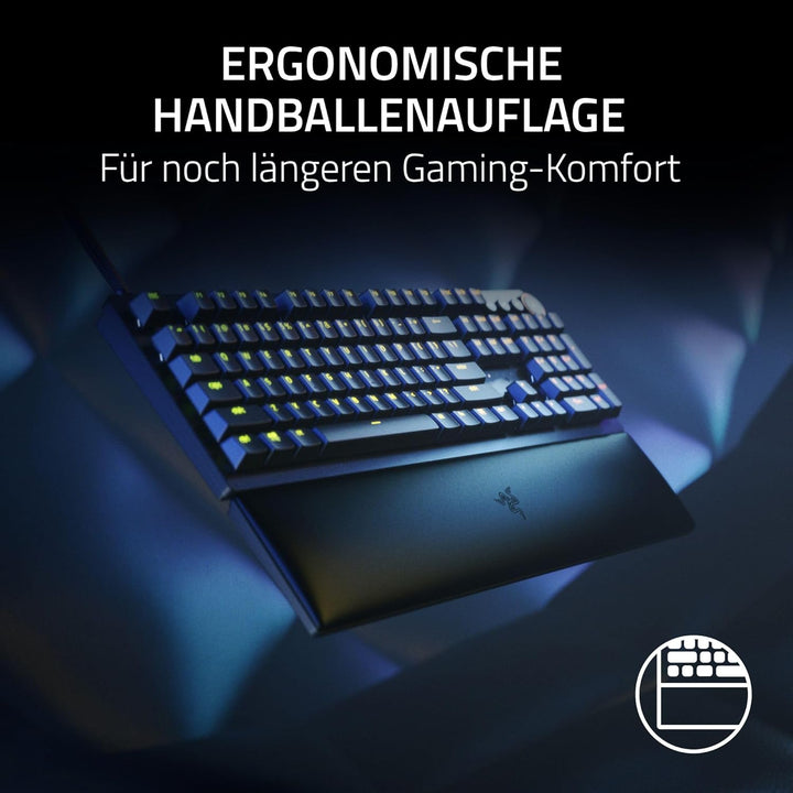 Razer Huntsman V2 (Purple Switch) - Praktisch latenzfreie optische Gaming-Tastatur (Handballenauflag