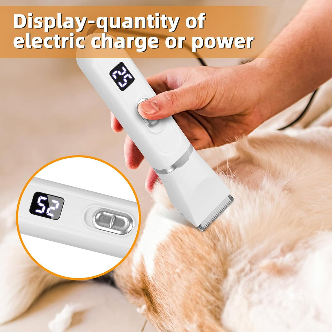 Hundeschermaschine,4 in 1 Leise Tierhaarschneidemaschine,Profi Schermaschine Hund Katze mit LED-Anze