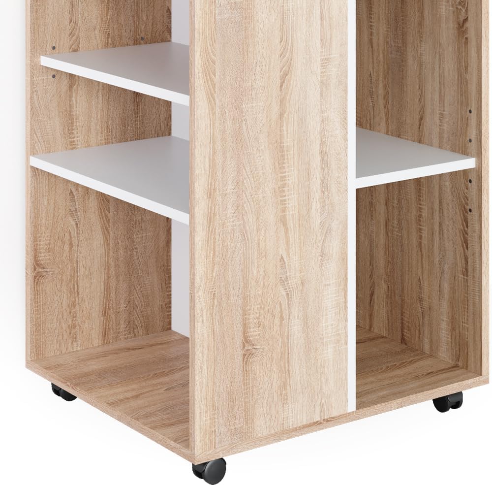 Vicco Rollcontainer, Sonoma/Weiss, 59 x 53 cm, Sonoma