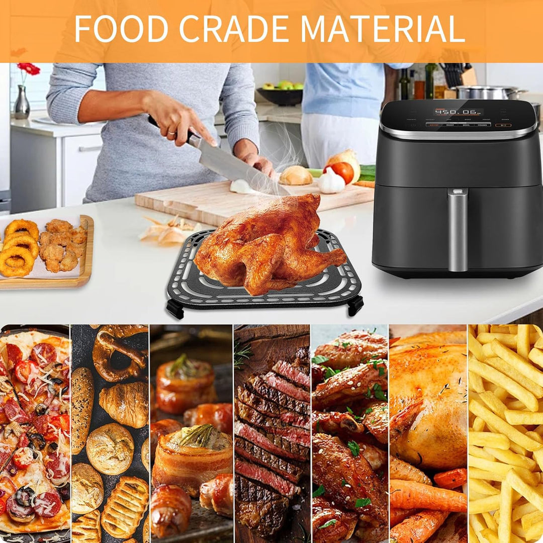 Air Fryer Grill Pan for COSORI Air Fryer TurboBlaze 6 Qt, Non-Stick 8.9’’*8.9’’Square Air Fryer Rack