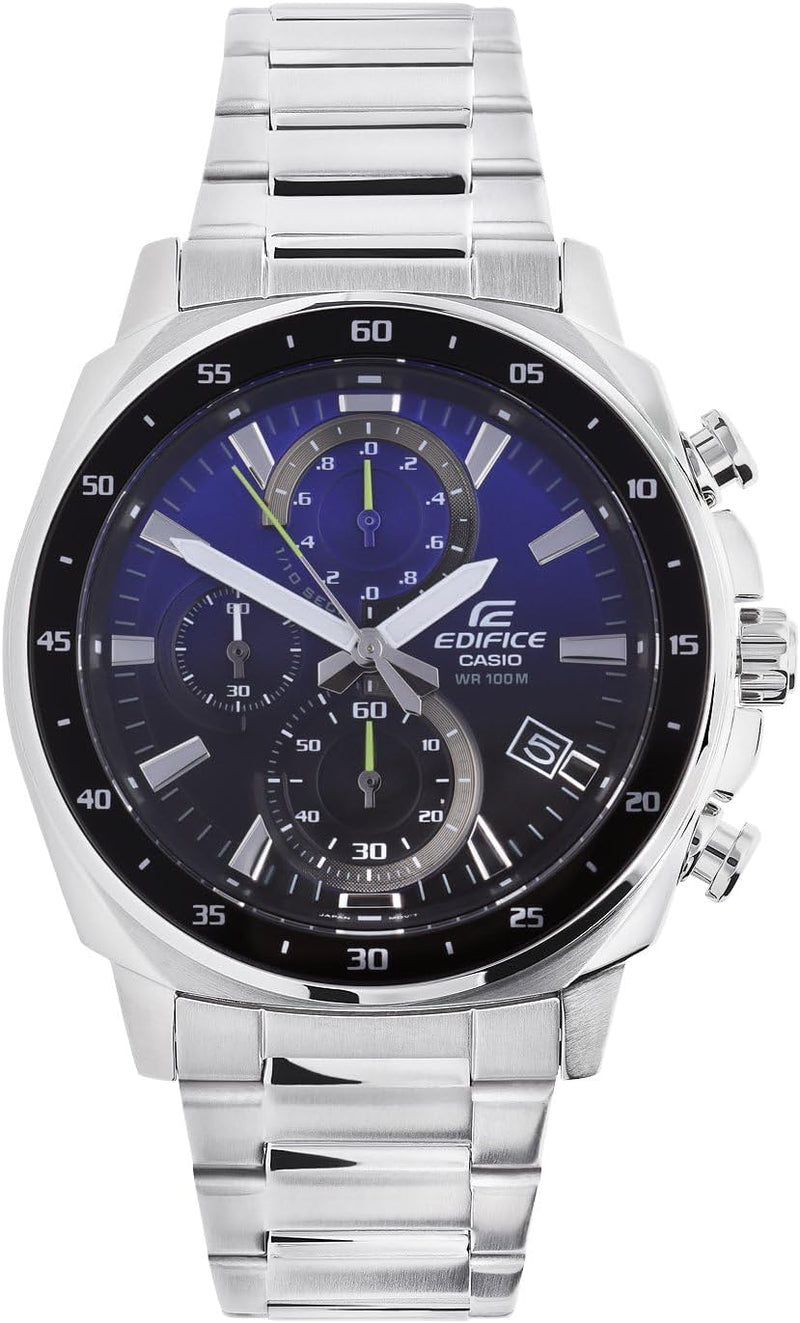 Casio Edifice Herren Chronograph Armbanduhr Silber/Blau