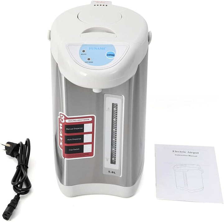 Heisswasserspender, 5.8L Thermopot Edelstahl Wasserkocher 750W Thermoskanne Tastensteuerung Wasserta