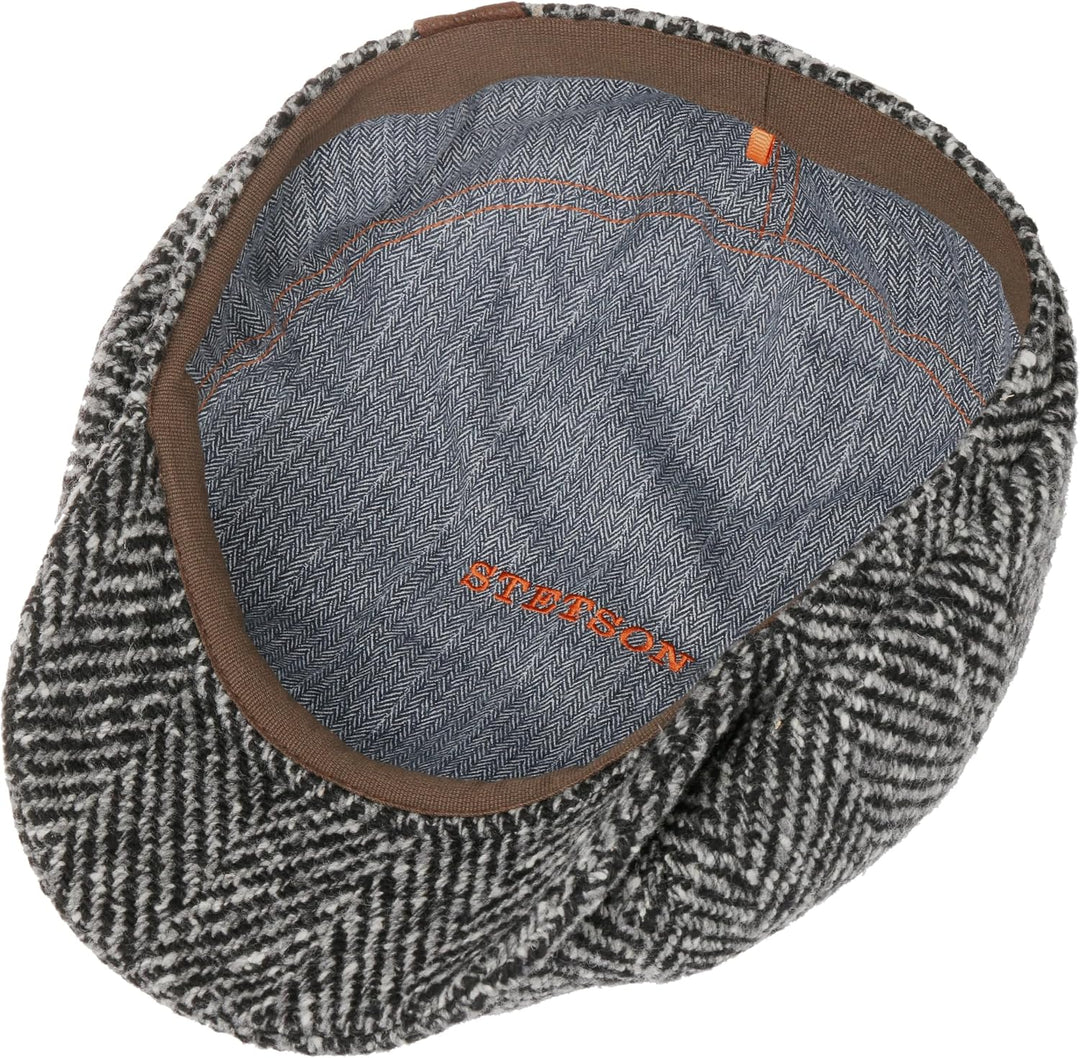 Stetson Hatteras Wool Colour Neps Flatcap - Klassische Schirmmütze - Schiebermütze im Fischgrätdesig