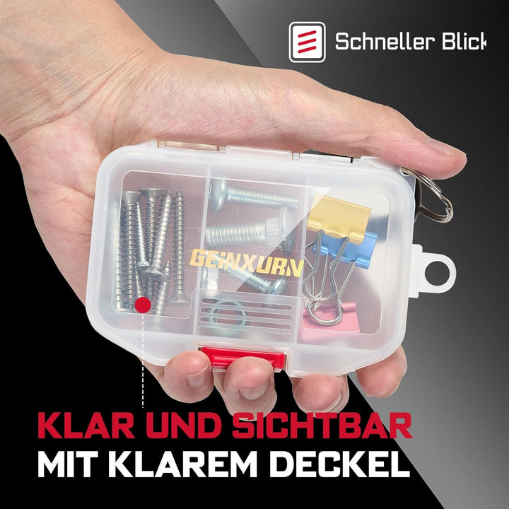 Kunststoff-Werkzeugkasten-Set, 7-teilig, Transparenter, Tragbarer Aufbewahrungskoffer für Verschiede
