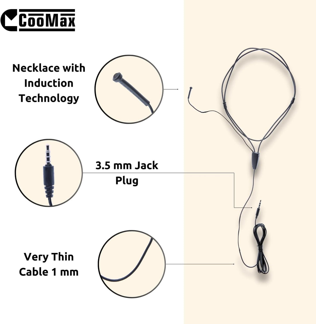 CooMax Spion Kopfhörer Kabellos VIP Pro Unsichtbare Kopfhörer mit Mikrofon Handy für Prüfung - Mini