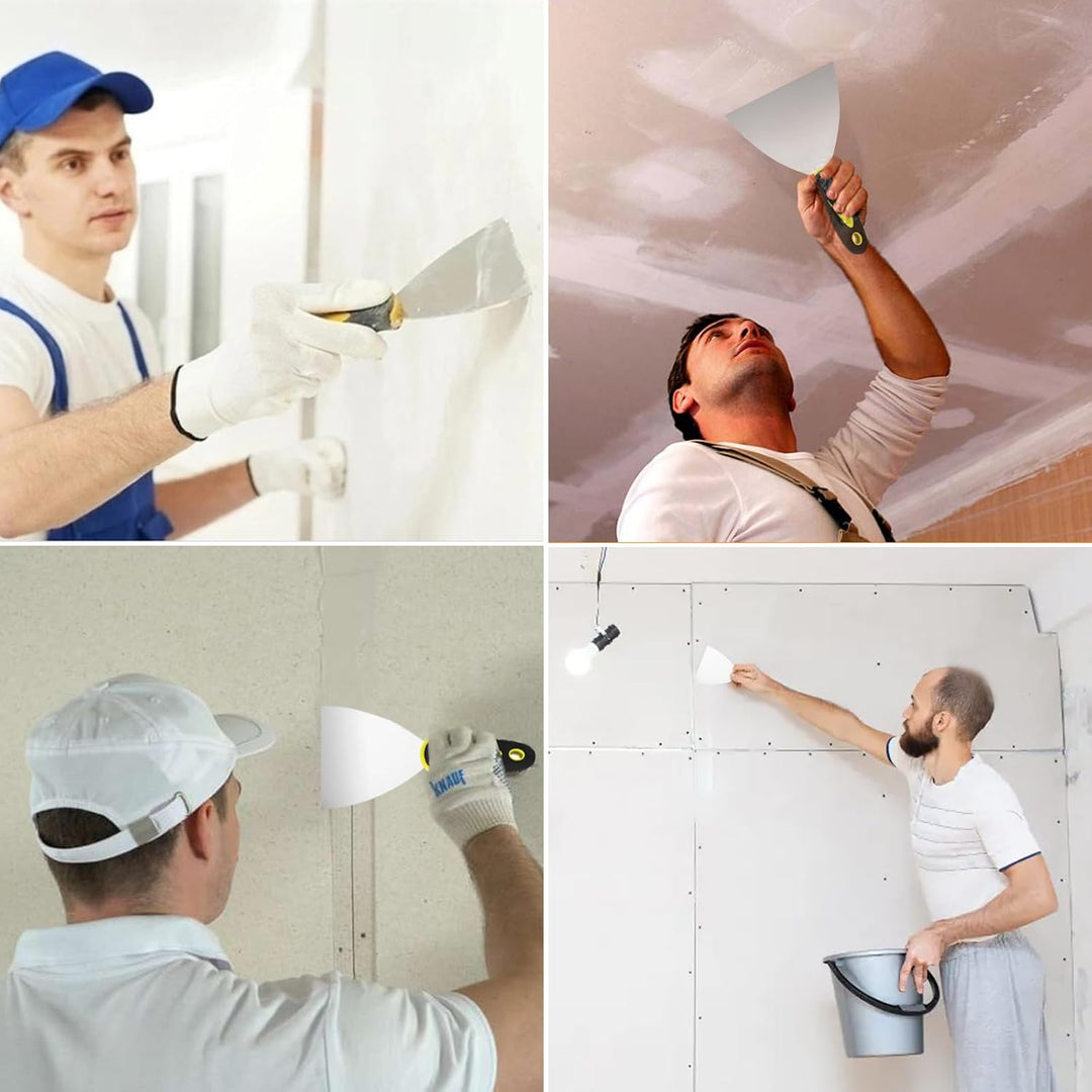 8 Stück Spachtel Set - Edelstahl Malerspachtel Spachtel Set mit Kunststoffgriff - Rostfrei Gipser Sp