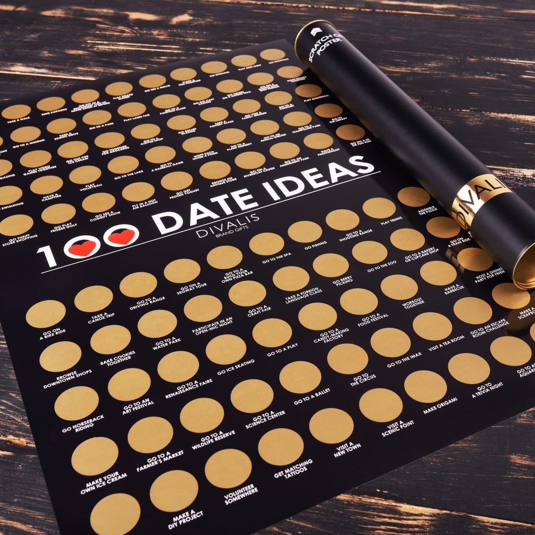 Divalis Paare Abkratzen - Paar Bucketlist - 100 Datteln zum Rubbeln - 100 Tage Abkratzen - Scratch o