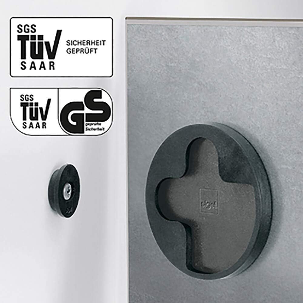 SIGEL GL120 Premium Glas-Magnettafel 60 x 40 cm schwarz hochglänzend, TÜV geprüft, einfache Montage,