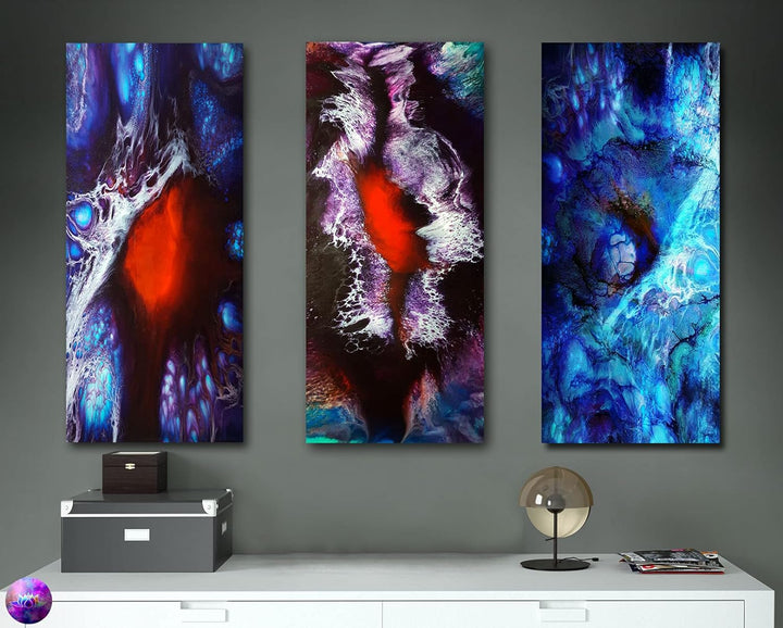 Bild auf Metall - Moderne Kunst abstrakt - Kunstdruck auf leuchtend glänzenden Aluminium im Edelstah