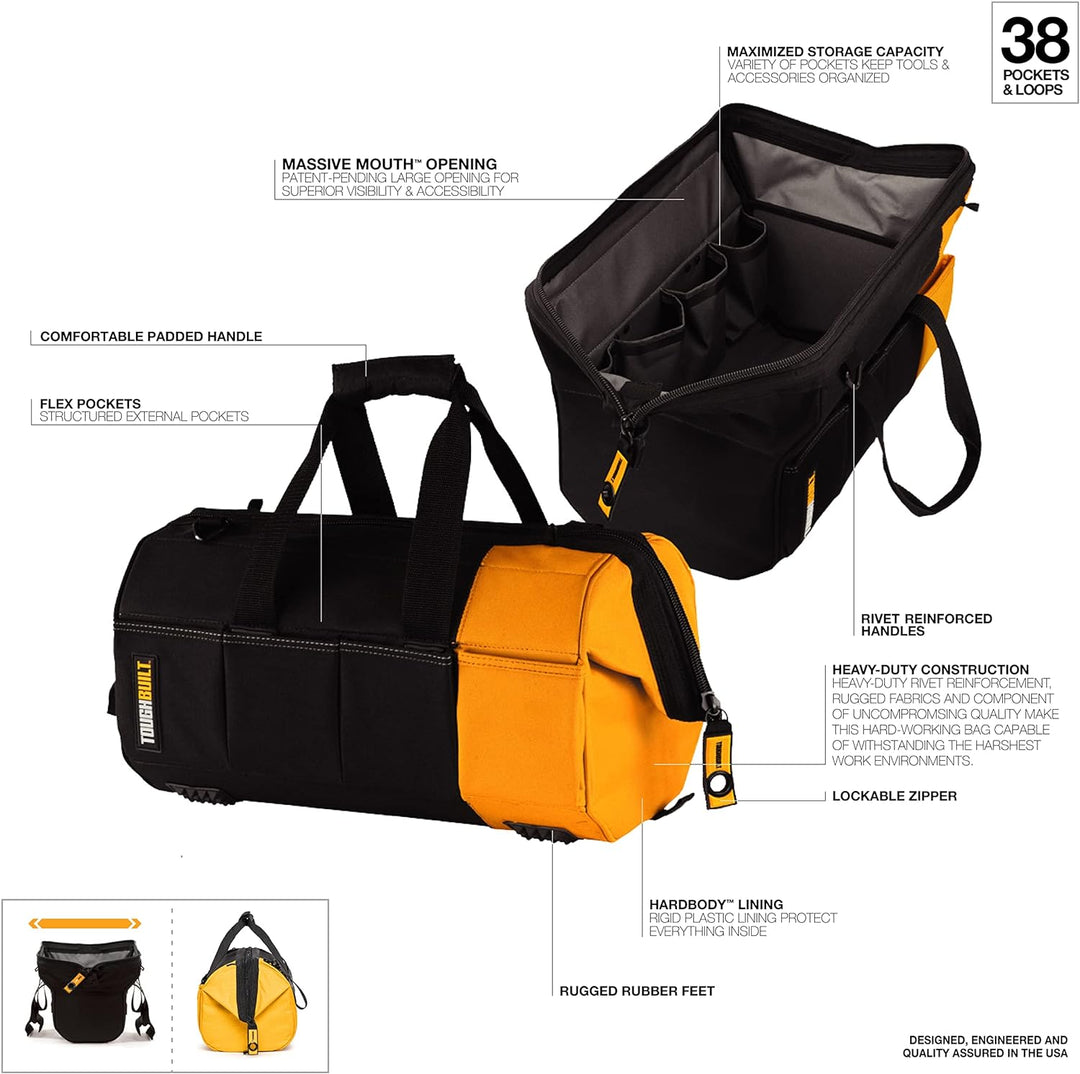 ToughBuilt tou-60–16 40,6 cm massive Mund Tasche, Schwarz/Gelb, 16"