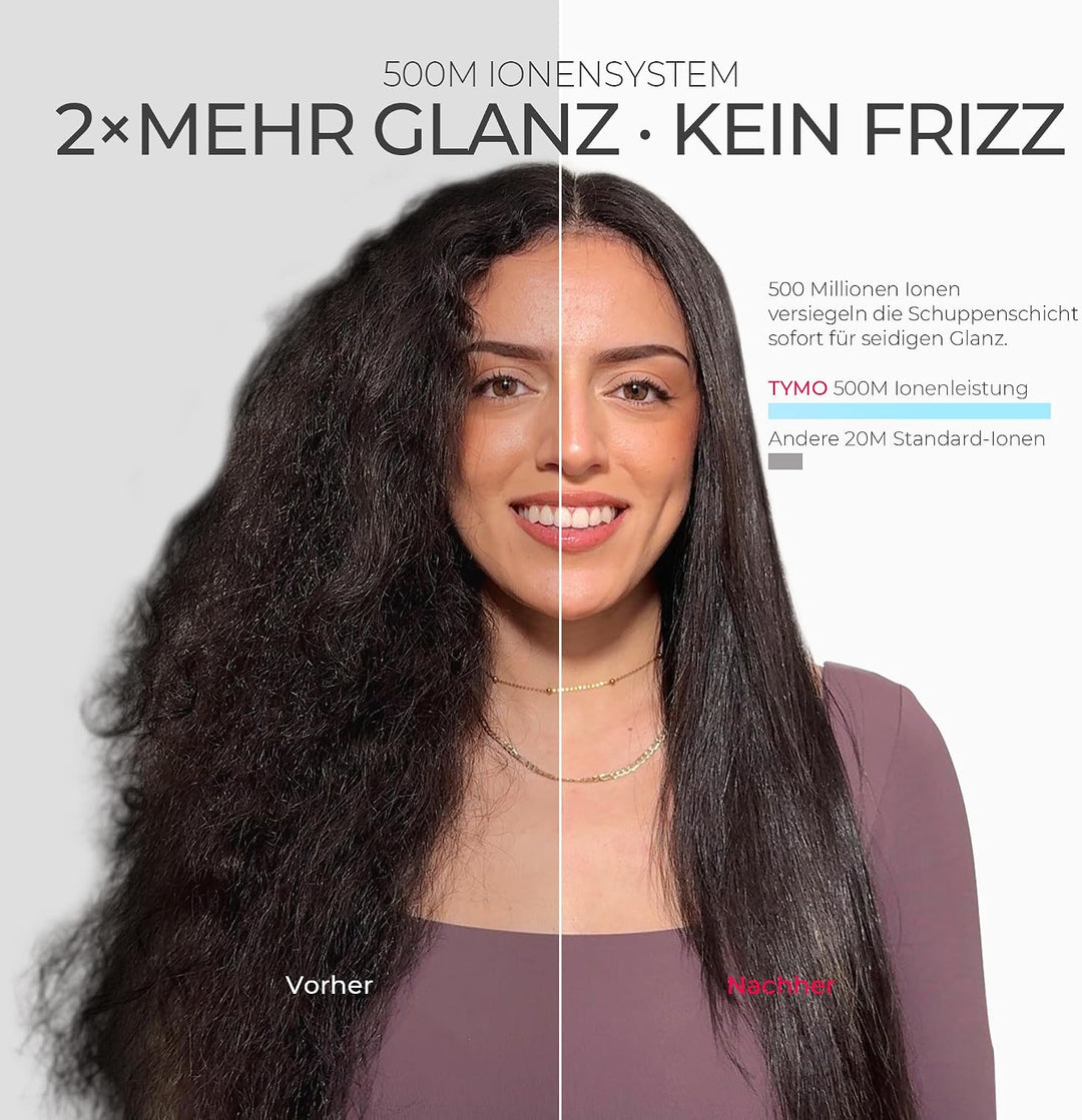 TYMO Glätteisen Haarglätter – Glätten in einem Zug &amp; Lockenstyling, 25 mm Platten, 3× Sanfteres Glei
