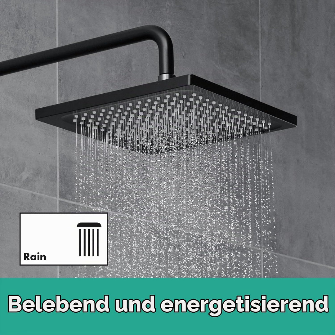 hansgrohe Duschkopf Crometta E, Kopfbrause Regendusche mit 1 Strahlart, Mattschwarz Mattschwarz ecki