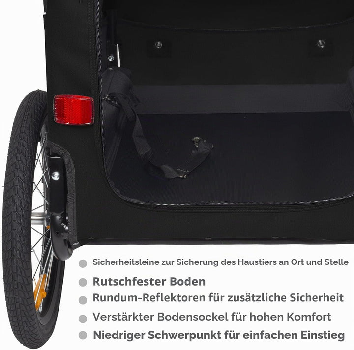 Tiggo VS Medium Hundeanhänger & Buggy 2in1 Fahrradanhänger Hundebuggy Jogger für Hunden bis 23kg Sch