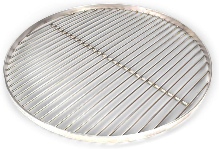 Grillrost RUND - 50cm aus Edelstahl - Handwerksprodukt - Made in Germany mit 3 Aufhängeösen Ø 50 cm,
