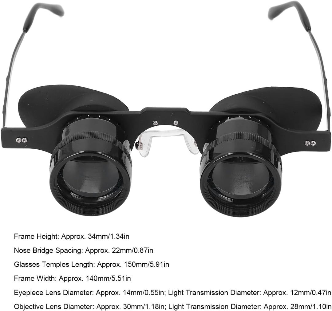 Fernglas Brille für Angeln, Tragbare Freihändige Fernglasbrille mit 3-fachem Vergrösserung für Vogel