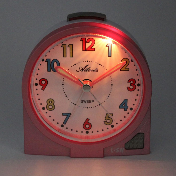 Atlanta Kinderwecker ohne Ticken Analog Mädchen Rosa - 2127/17