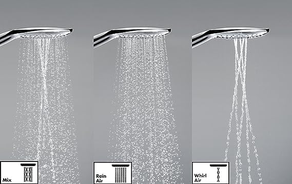 hansgrohe Raindance Select S 150, wassersparender Duschkopf, 3 Strahlarten, Weiss/Chrom