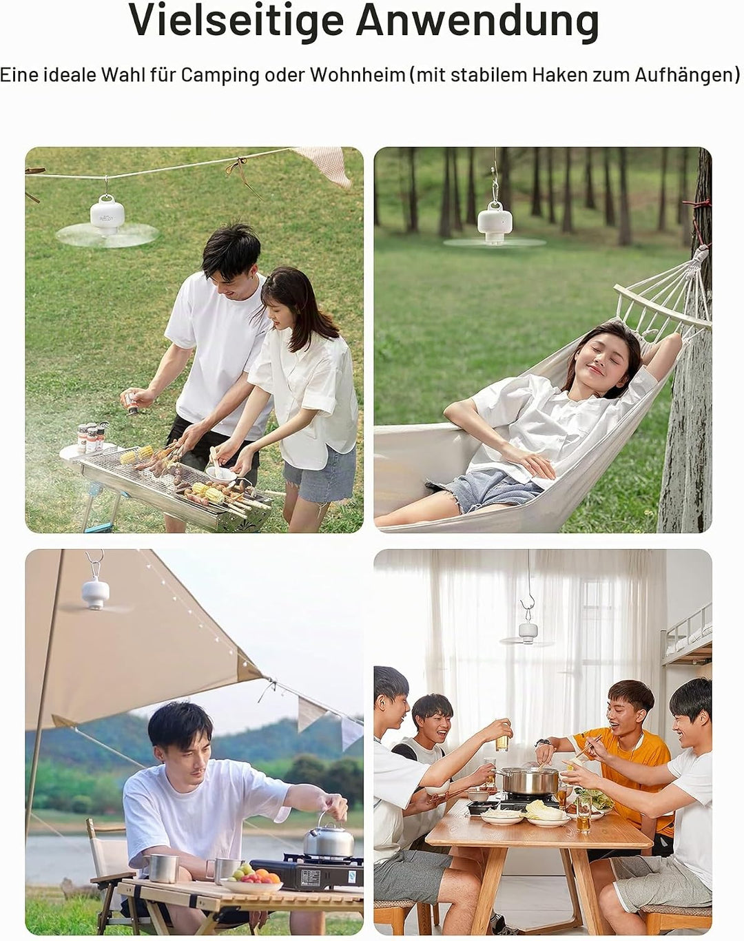 JISULIFE 8000mAh Camping Ventilator Batteriebetrieben, USB Wiederaufladbar mit Fernbedienung, Abnehm