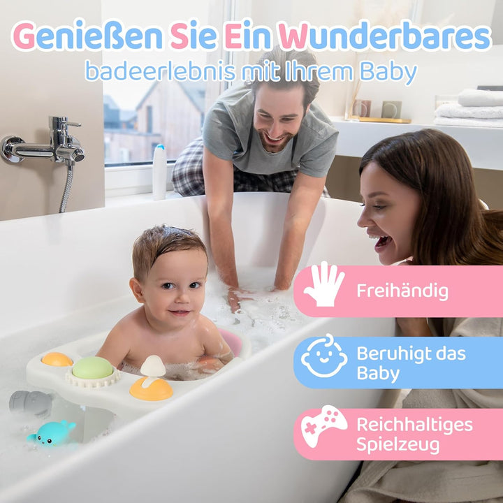 Baby Badesitz ab 6 Monate, Badewannensitz mit 4-starken Saugnäpfen, Rutschfester Badesitz Baby mit S