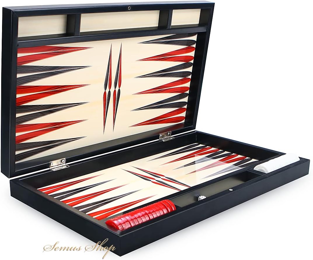 Orientalische Luxus Trendy Backgammon Tavla XXL mit Polyester Spielsteine/Weiss