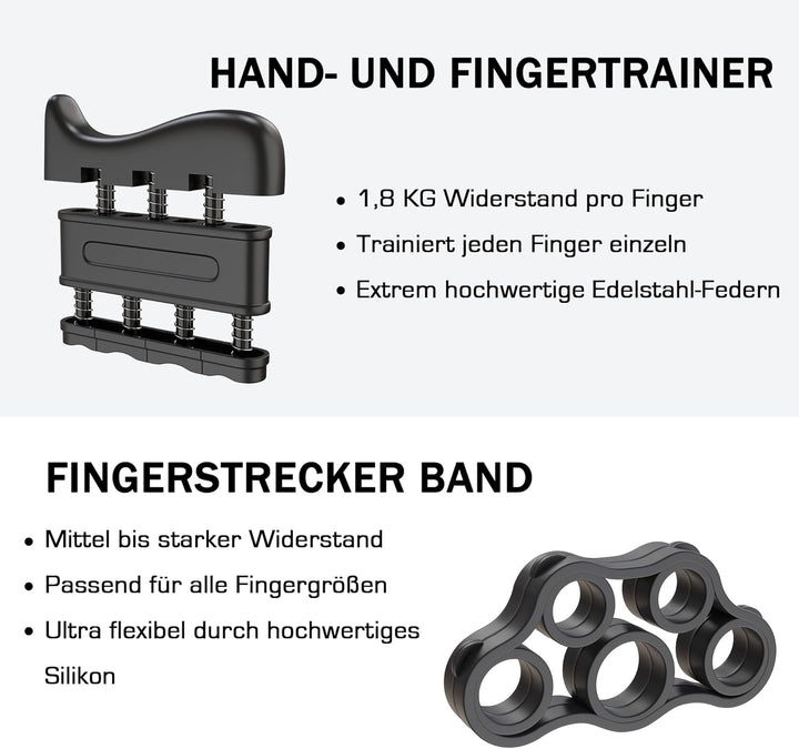 ALPHASKIN Premium Handtrainer I Verbessertes Konzept 2023 I 2er & 5er Set | Fingertrainer Griffkraft