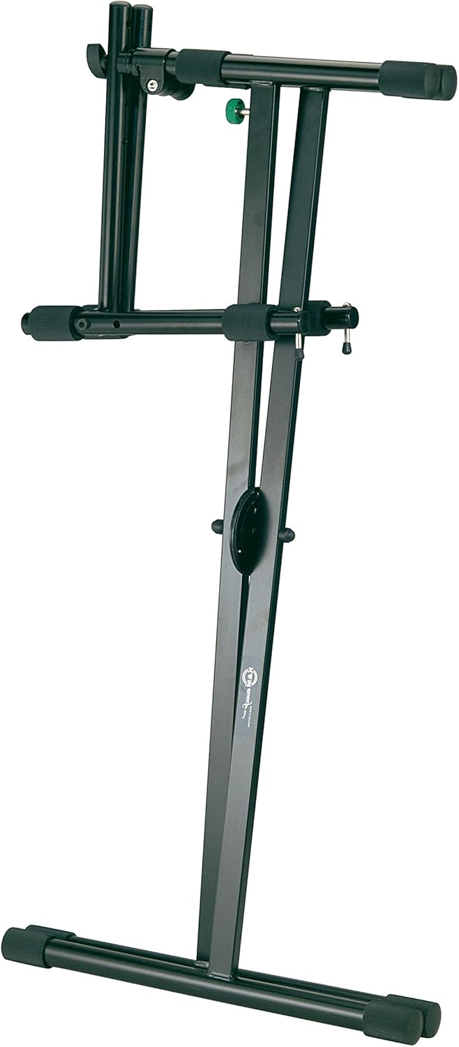 K&M 18941 Aufsatz Schwarz aus Stahl - Erweiterung mit vorderen Anschlägen für X-Ständer - flexibel v