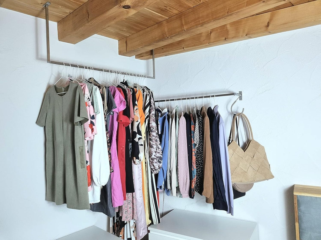 Kleiderstange U-Form zur Deckenmontage – Edelstahlstange für offenen Kleiderschrank & Garderobe | Mo