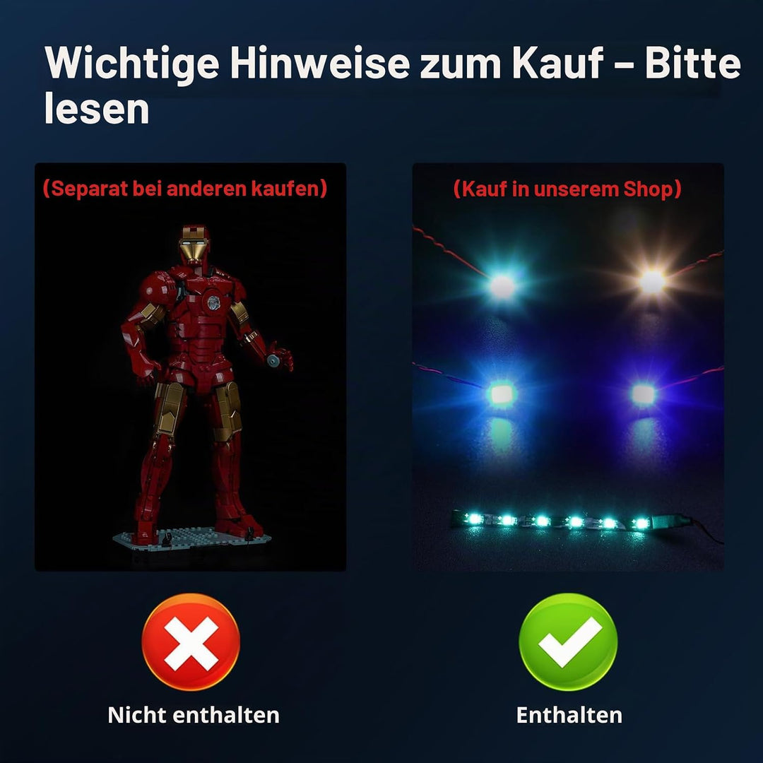 Led Licht Set Kompatibel mit Lego 76344 Iron Man Mark 3 Collectors&