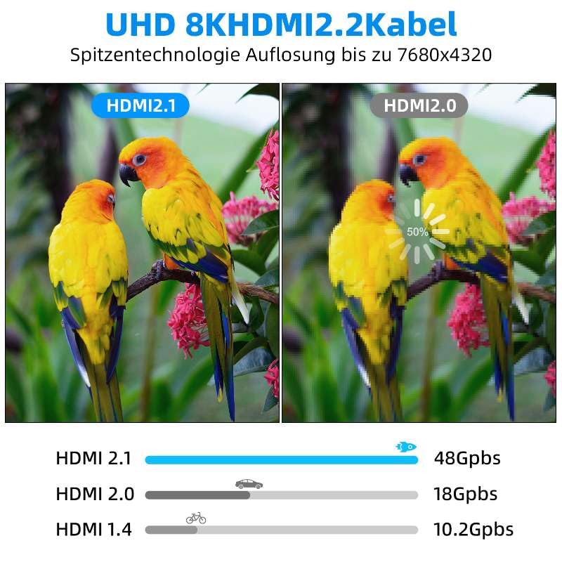 8K HDMI Glasfaserkabel10M,Stahlpanzerung Optisch HDMI 2.1 Kabel 48Gbps Ultra High Speed,In Wall CL3
