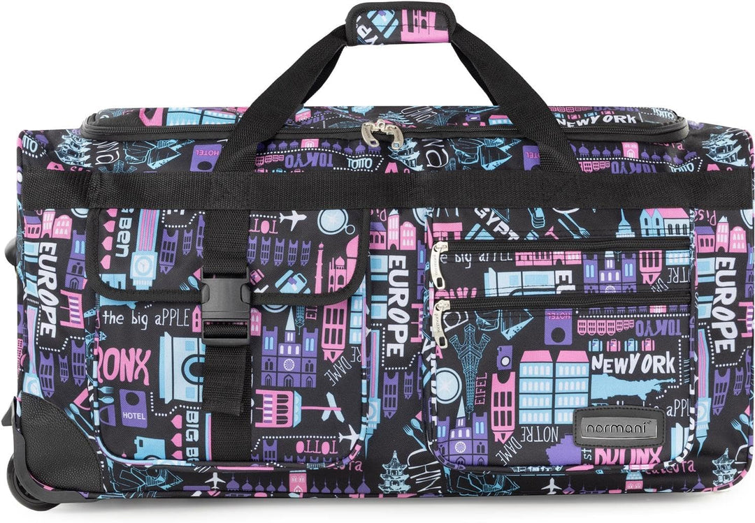 normani Reisetasche 80 L Reise-Trolley Jumbo XXL Big-Travel mit 3 Rollen und grossem Hauptfach - rie