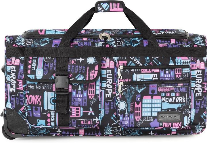 normani Reisetasche 80 L Reise-Trolley Jumbo XXL Big-Travel mit 3 Rollen und grossem Hauptfach - rie