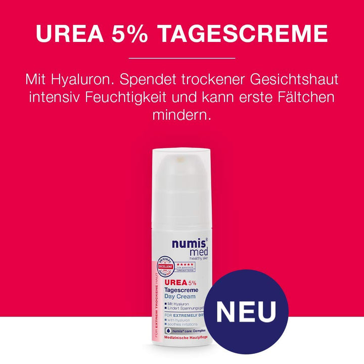 numis med Tagescreme mit 5% Urea - 3x Hautberuhigende Gesichtspflege für beanspruchte Gesichtshaut -