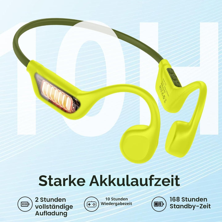 IFECCO Knochenschall Kopfhörer Bluetooth 6.2 - Open Ear Kopfhörer Kabellos,IPX5 wasserdichte Knochen