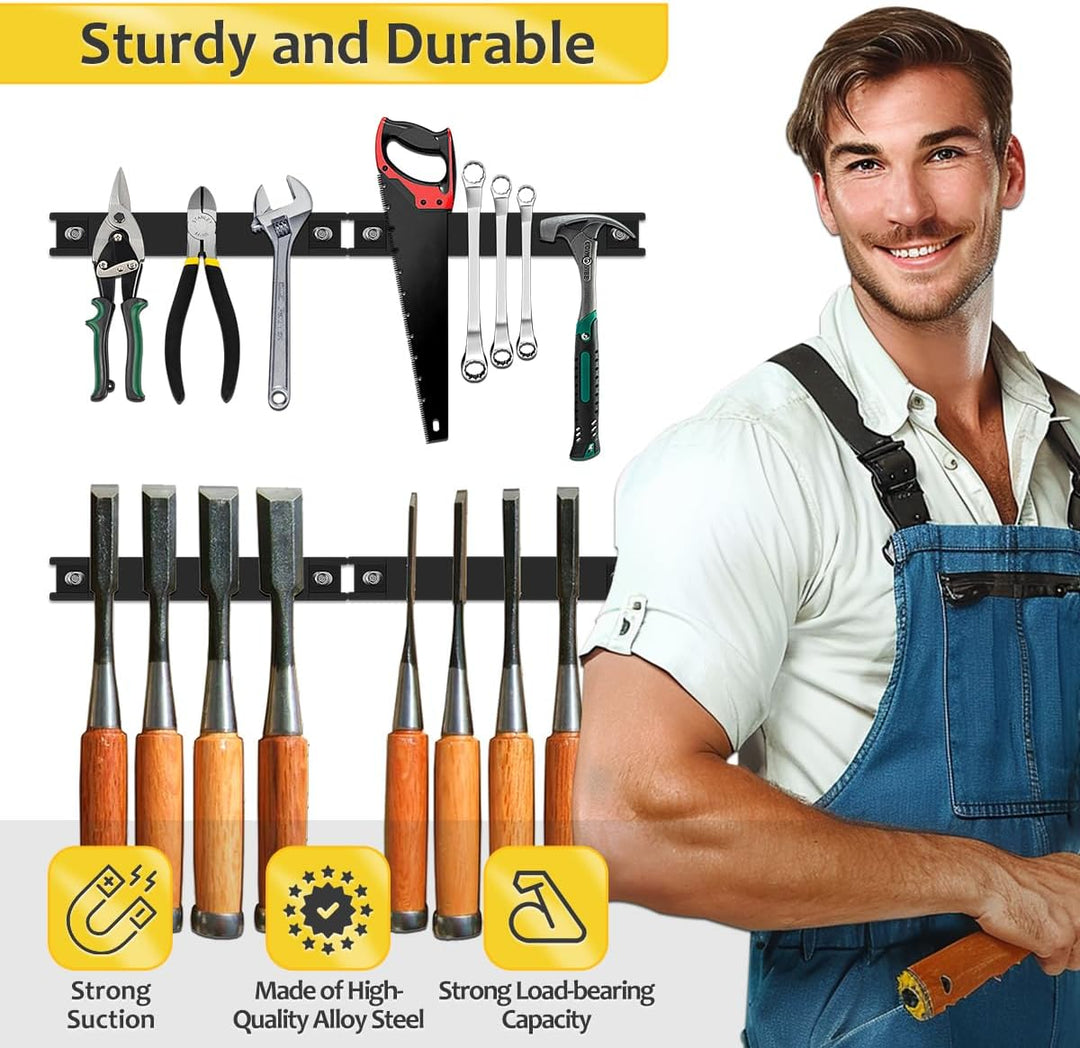 8" Magnetischer Werkzeughalter mit Gummischutz, 4 Pack Magnetstreifen Heavy Duty Tool Magnet Bar, St
