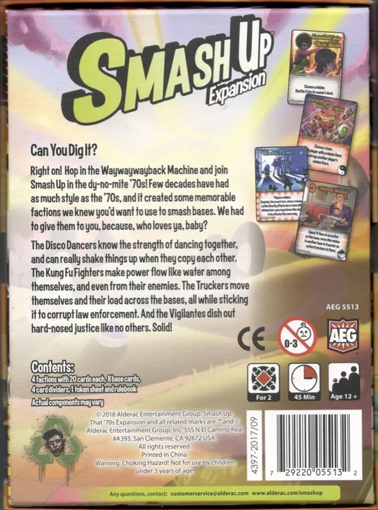 Alderac Entertainment ALD05513 Smash Up! That's 70s Expansion, Spiel