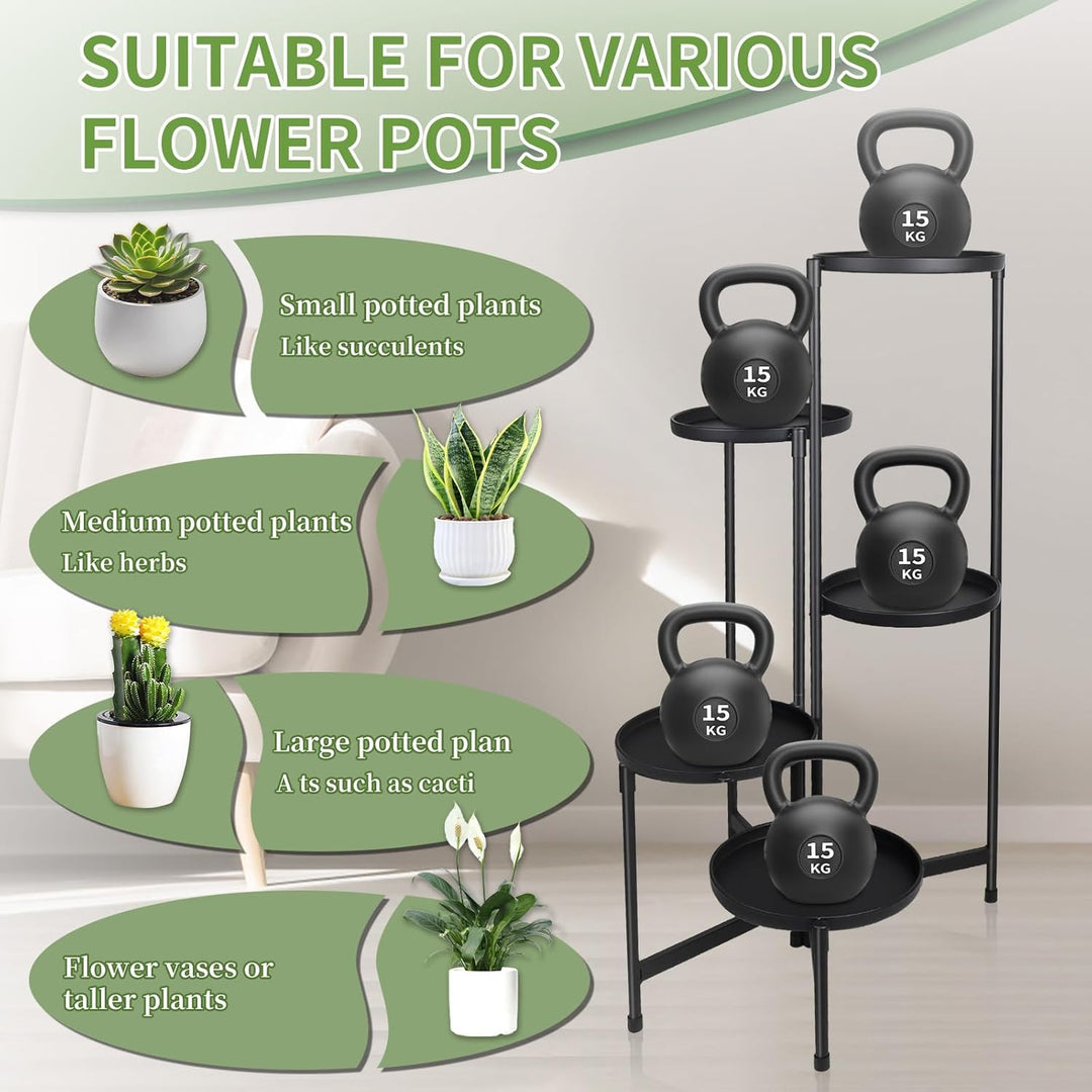 lalago 5 Etagen Blumenständer, Pflanzenregal Blumenregal Indoor Outdoor, Metall Pflanzenständer, Blu