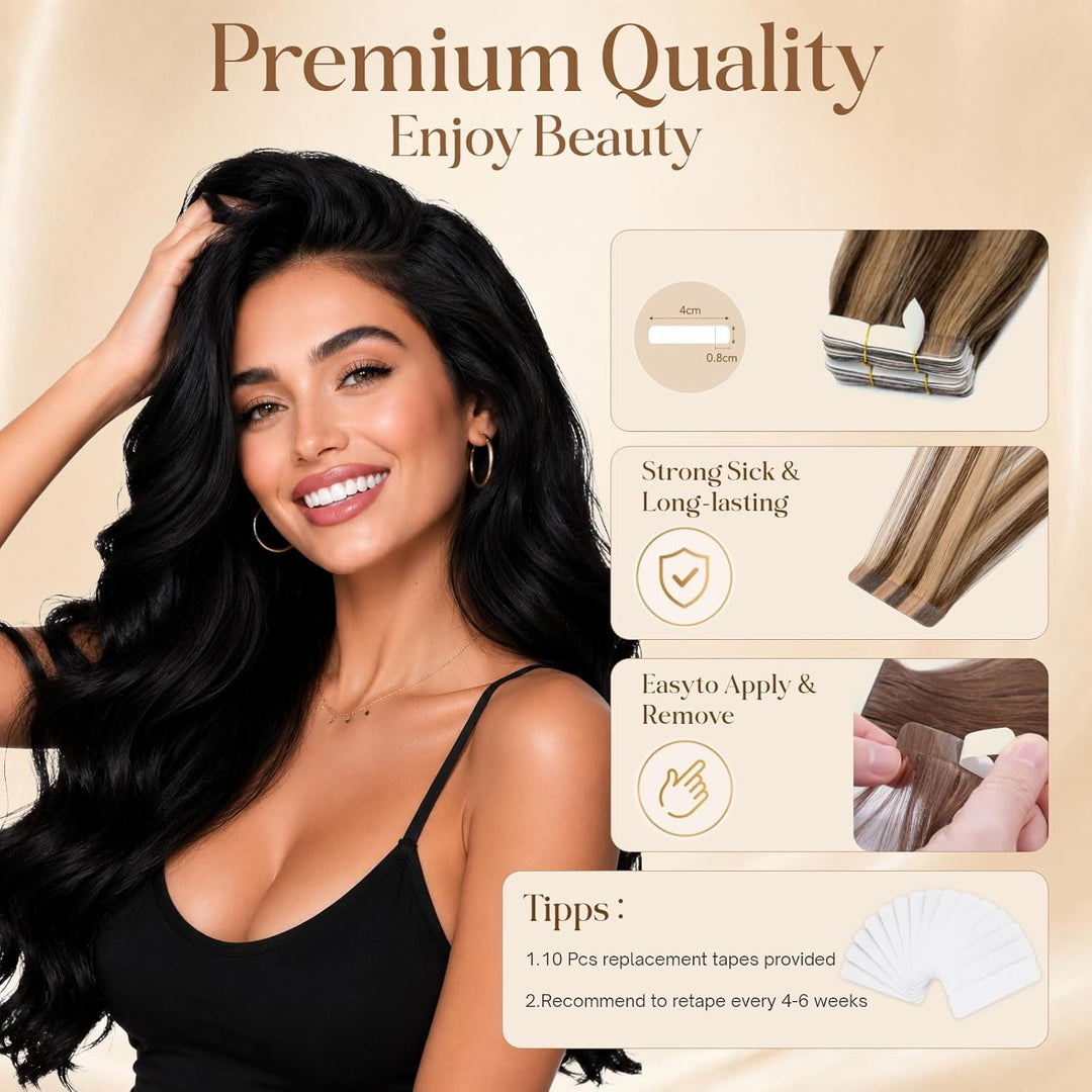 Rich Choices Tape Extensions Echthaar Extensions Tape Haarverlängerung Echthaar Tape in Extensions K