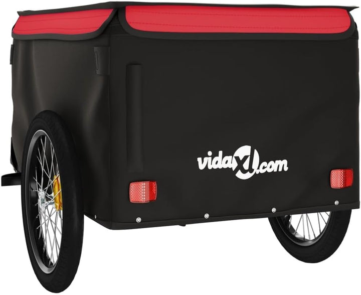 vidaXL Lastenanhänger Fahrrad Fahrradanhänger Transportanhänger Anhänger Eisen 134 x 69 x 59 cm Rot,