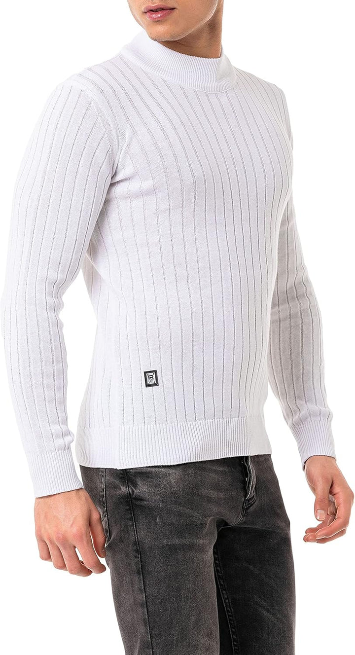 Red Bridge Herren Strickpullover Stehkragen Pullover XL Weiss, XL Weiss