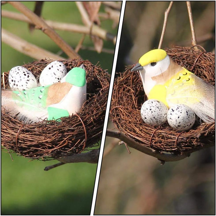 BESPORTBLE 6 Stücke Vogelnest Osternest 10cm Rattan Nest Zweige Naturnest Frühling Osterdeko Handwer
