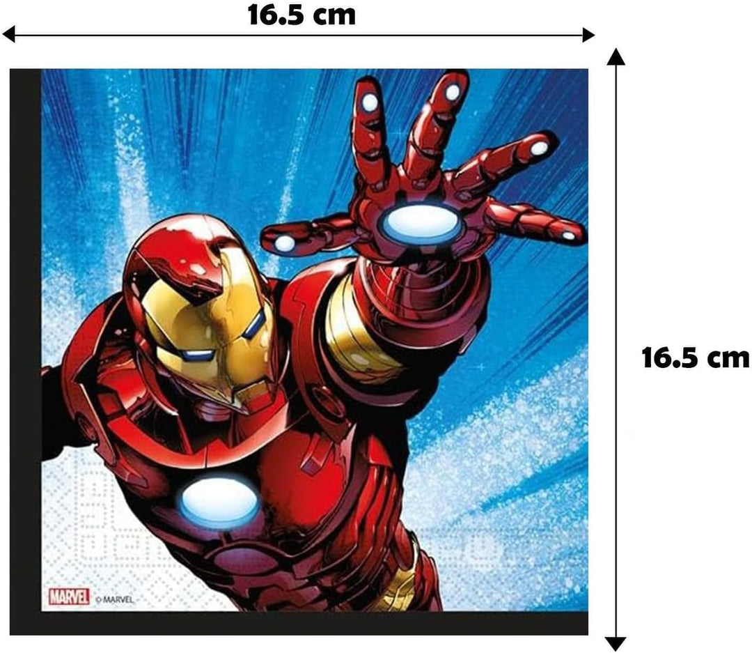 Isola Party Umweltfreundliches Avengers Mighty Geburtstagsparty-Set (16 Teller, 16 Tassen, 20 Servie