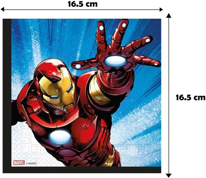 Isola Party Umweltfreundliches Avengers Mighty Geburtstagsparty-Set (16 Teller, 16 Tassen, 20 Servie